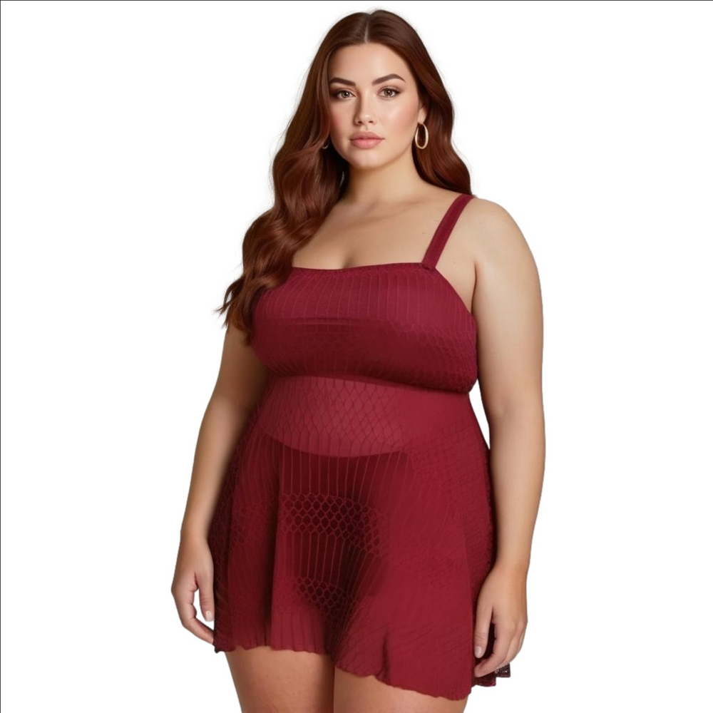 Stylish and Confident: Dive into Summer with Bloomchic's Sexy Maroon Tank Swimsu